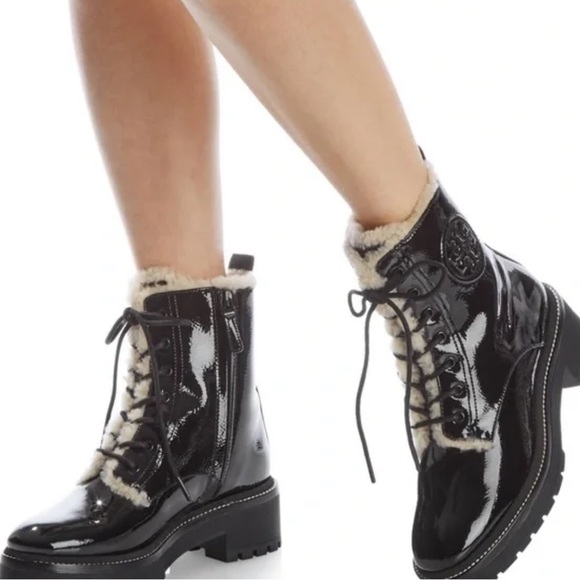 tory burch miller genuine shearling trim boot